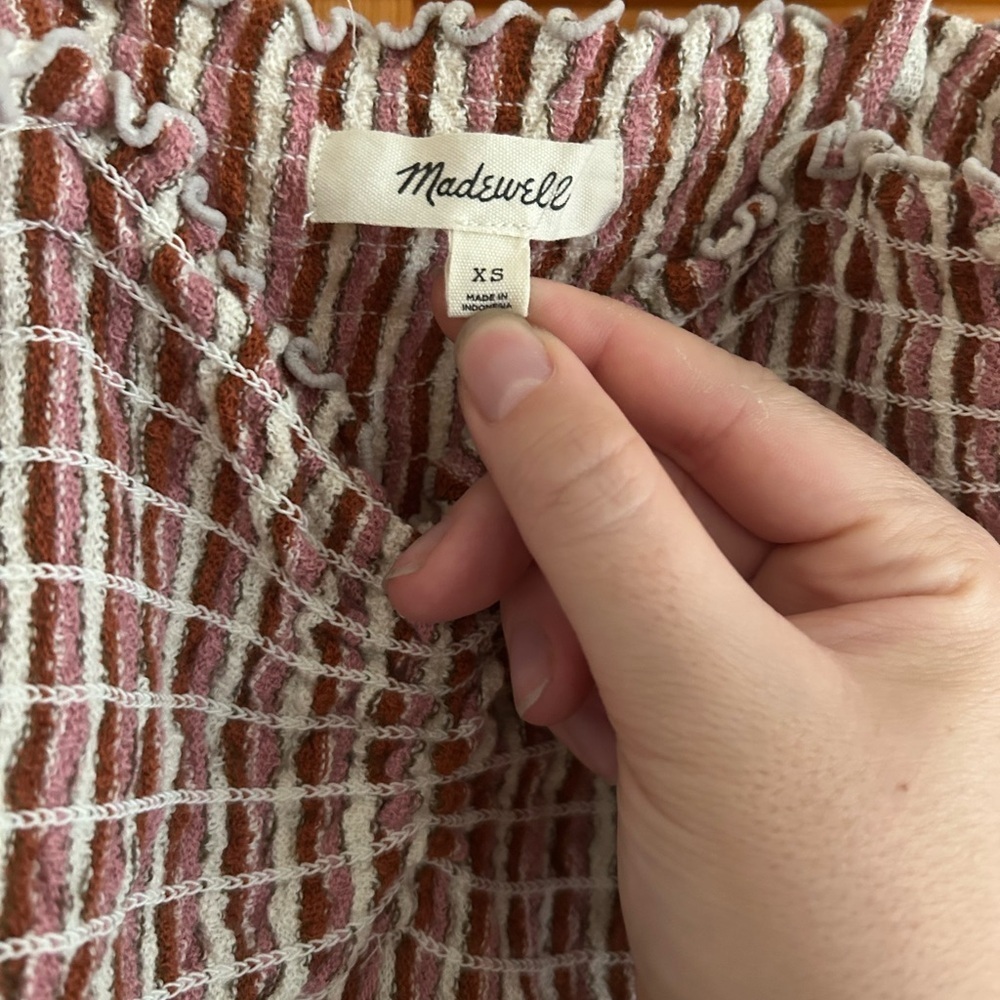 Madewell Superlight Jacquard Smocked Tank Top in Stripe - Picture 6 of 6